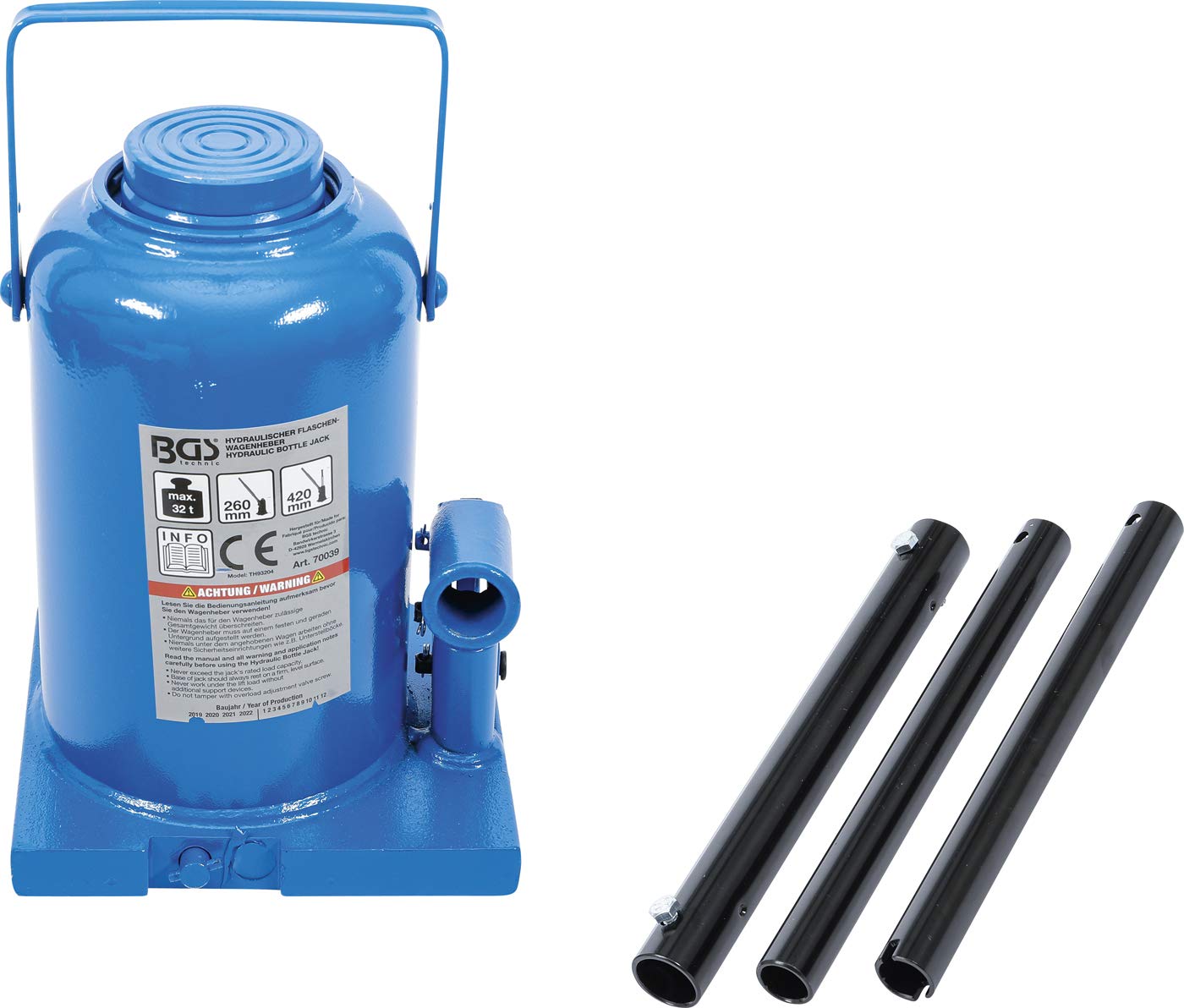 BGS 70039 | Hydraulischer Flaschen-Wagenheber | 32 t | Stempelwagenheber / Kompakt-Wagenheber BGS 70039 | Hydraulischer Flaschen-Wagenheber | 32 t | Stempelwagenheber / Kompakt-Wagenheber von BGS