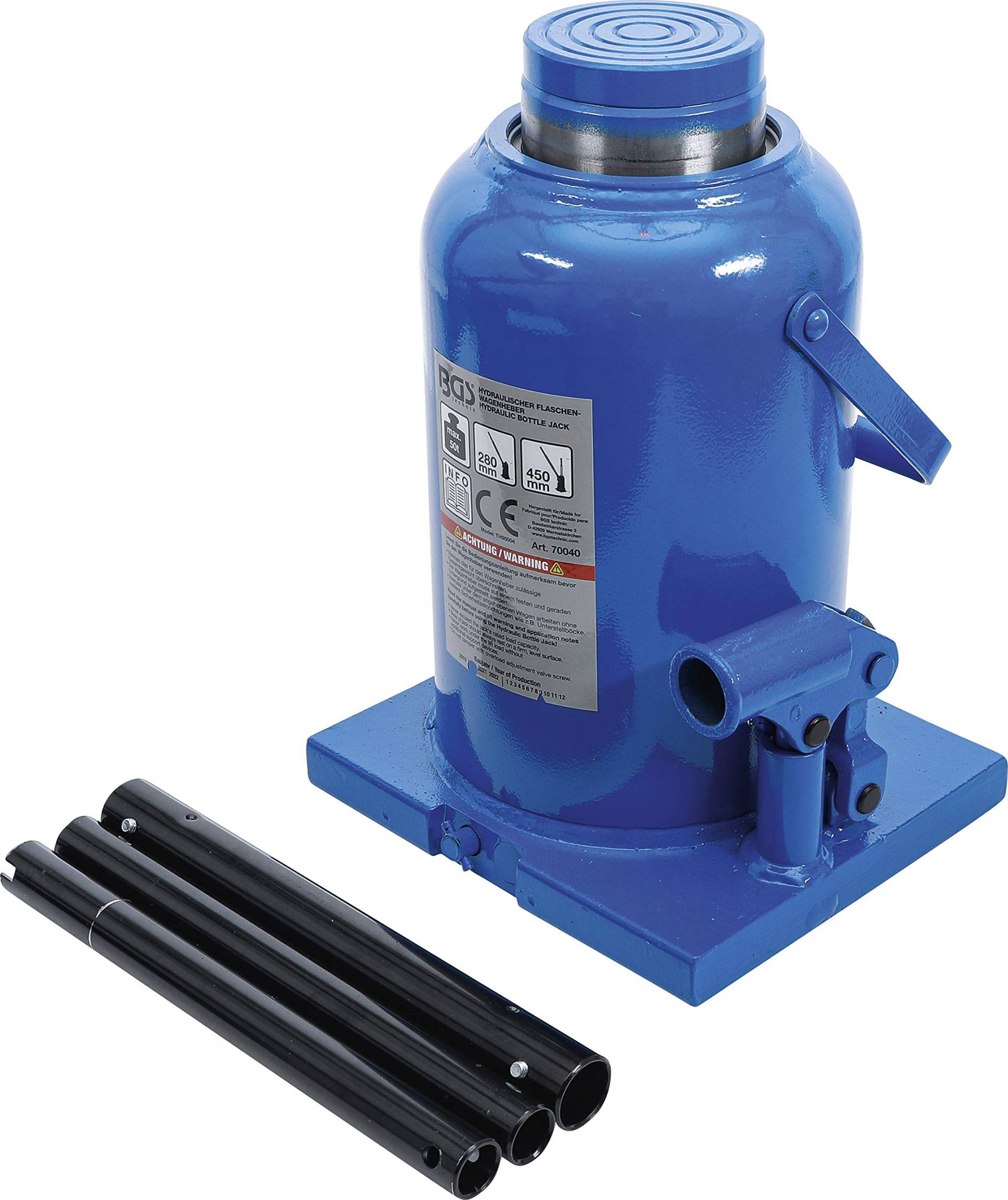 BGS 70040 | Hydraulischer Flaschen-Wagenheber | 50 t | Stempelwagenheber / Kompakt-Wagenheber BGS 70040 | Hydraulischer Flaschen-Wagenheber | 50 t | Stempelwagenheber / Kompakt-Wagenheber von BGS