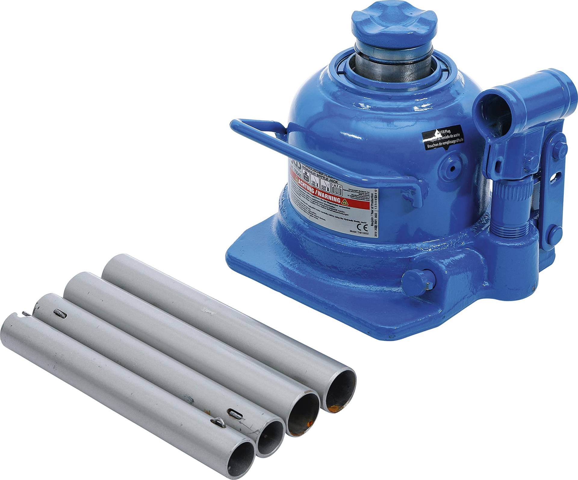 BGS 70041 | Hydraulischer Flaschen-Wagenheber | extra flach | 10 t | Stempelwagenheber / Kompakt-Wagenheber, blau,silber BGS 70041 | Hydraulischer Flaschen-Wagenheber | extra flach | 10 t | Stempelwagenheber / Kompakt-Wagenheber, blau,silber von BGS