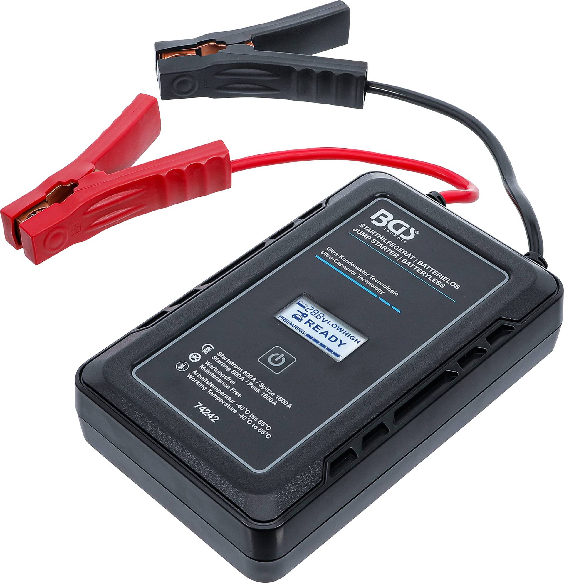 BGS 74242 | Starthilfegerät | Batterielos | mit Ultra-Kondensator Technologie | 12 V / 800 A / 1600 A BGS 74242 | Starthilfegerät | Batterielos | mit Ultra-Kondensator Technologie | 12 V / 800 A / 1600 A von BGS