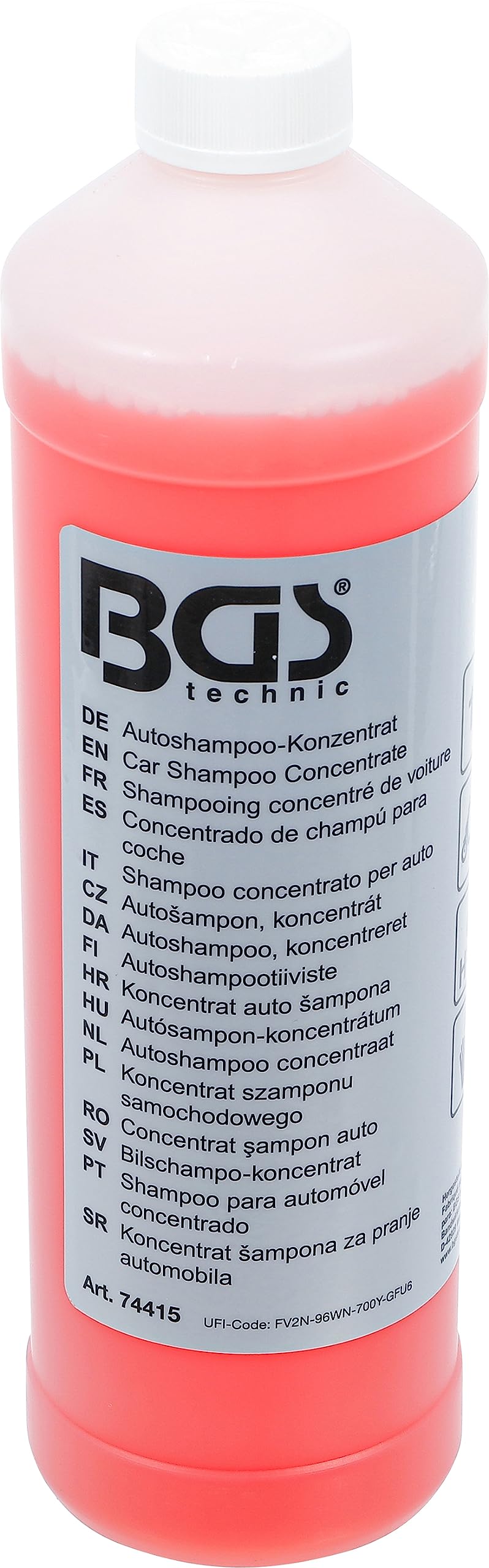 BGS 74415 | Autoshampoo-Konzentrat | rot | 1000 ml | Auto-Shampoo von BGS