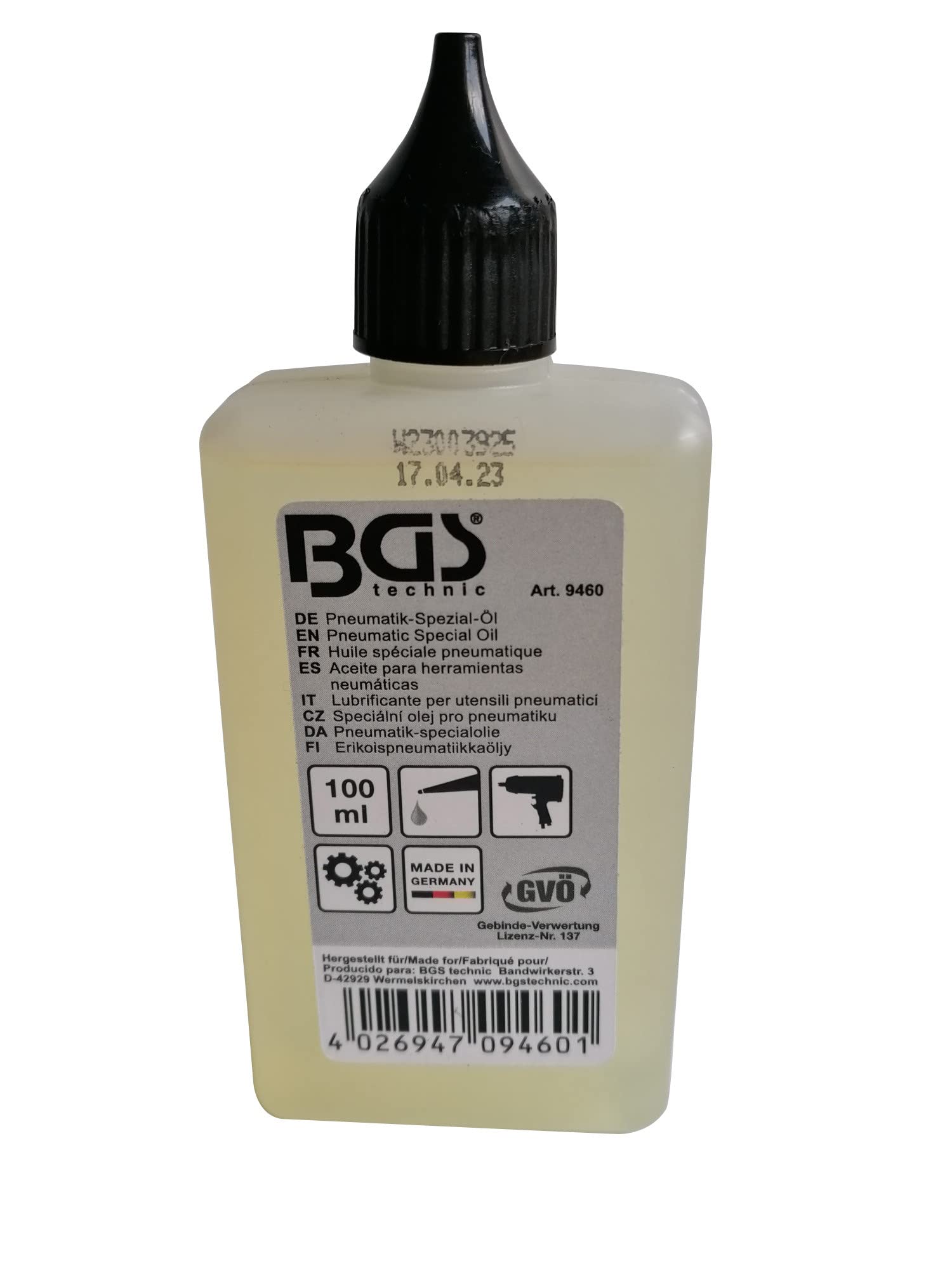 BGS 9460 | Pneumatik-Spezial-Öl | 100 ml | Druckluft-Öl von BGS