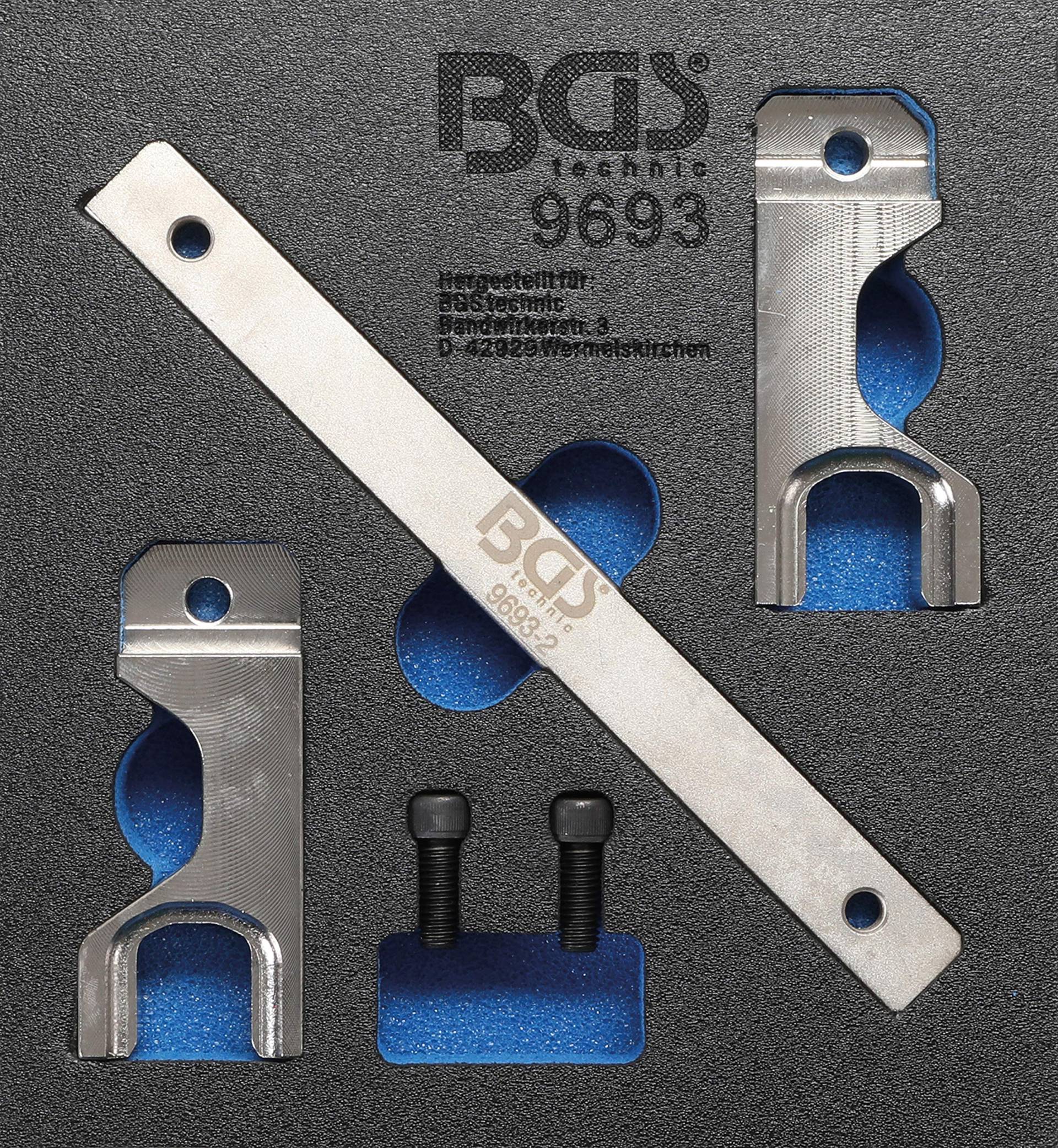 BGS 9693 | Werkstattwageneinlage 1/6: Ausgleichswellen-Einstellwerkzeug-Satz | für Mercedes-Benz OM651 von BGS