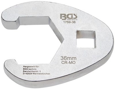 Bgs Hahnenfußschlüssel - Innenvierkant 12,5 mm (1/2) - SW 36 mm [Hersteller-Nr. 1759-36] von BGS