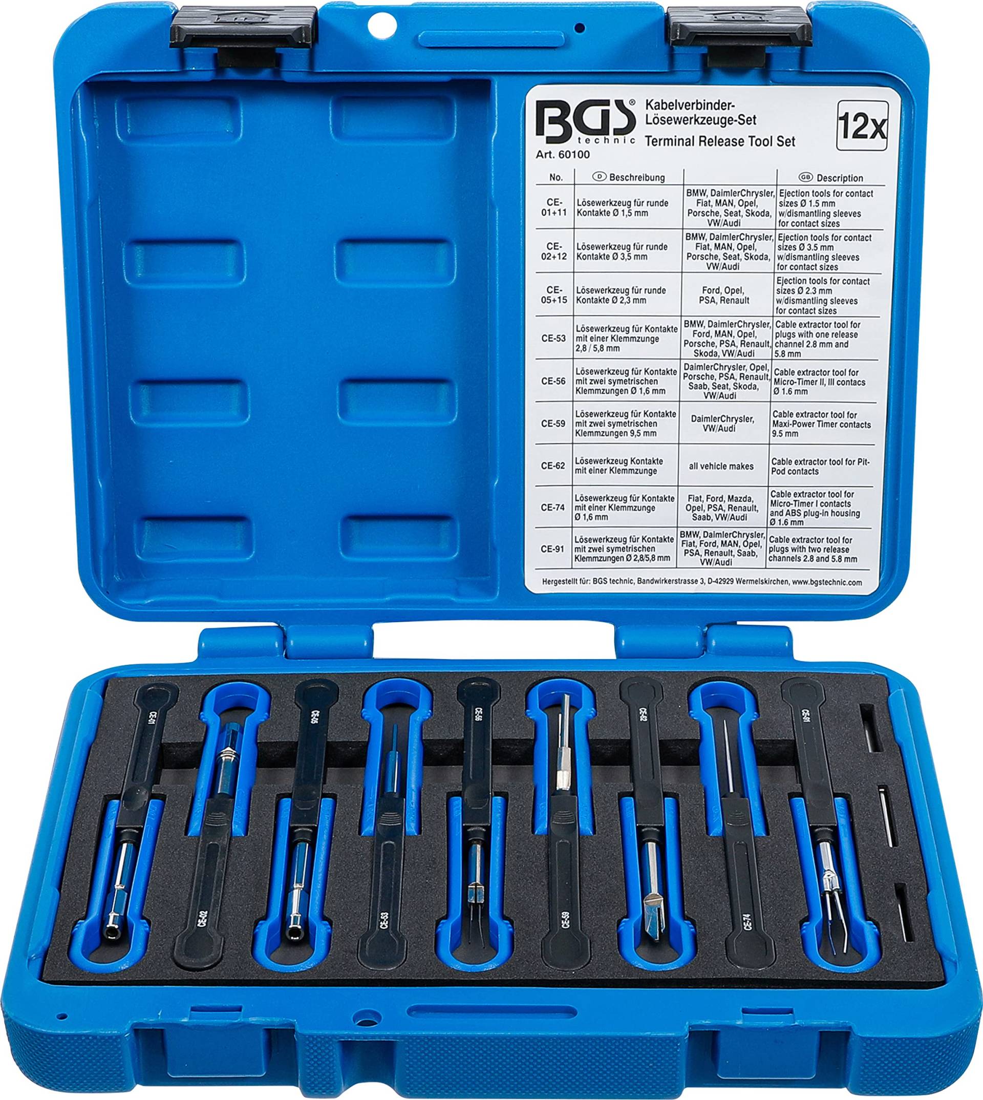 BGS 60100 | Kabelverbinder-Lösewerkzeug-Satz | universal | 12-tlg. BGS 60100 | Kabelverbinder-Lösewerkzeug-Satz | universal | 12-tlg. von BGS technic