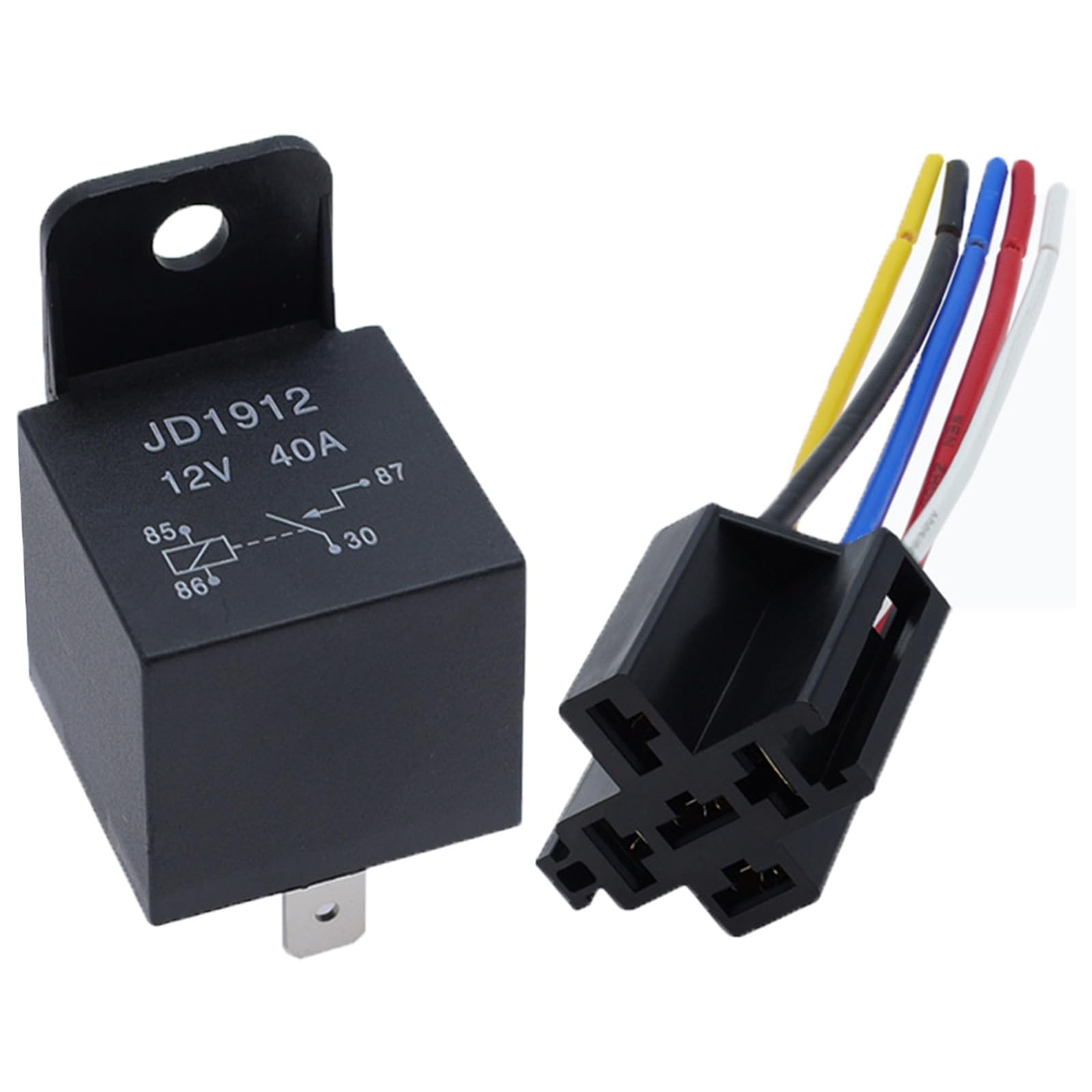 1PC 4 5 Pin 4P 5P 40A Wasserdichte Auto Relais Lange Lebensdauer Automotive Relais Schließer DC 12V/24V Relais for Scheinwerfer Klimaanlage(JD2912-24V-40A-4Pin) von BGZHTMG