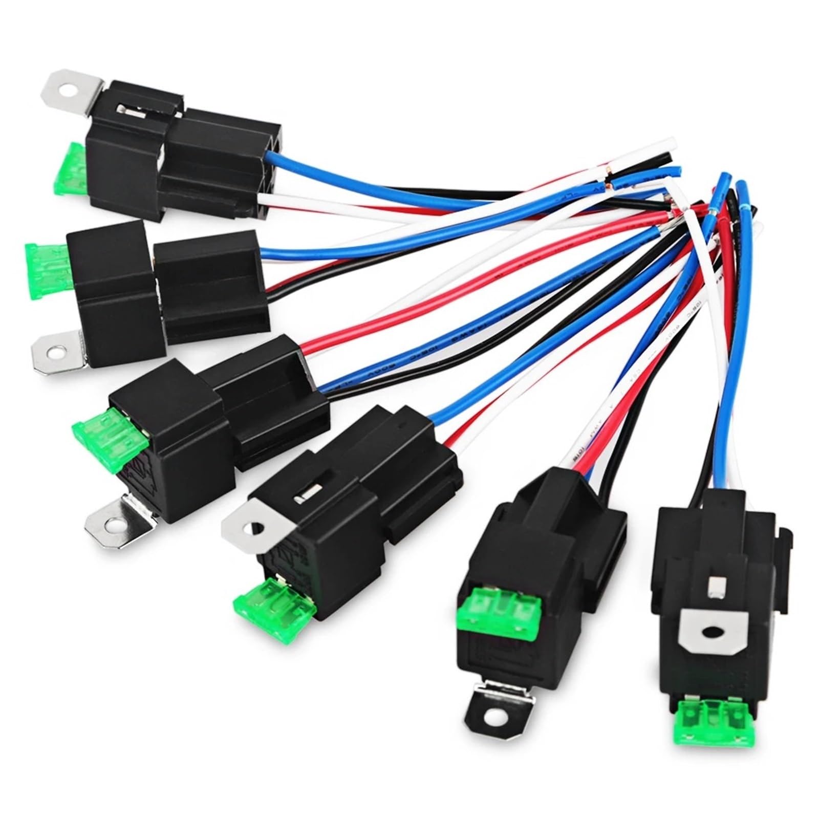 2/6PCS 12V DC SPST Automotive Auto Relais Mit Relais Sockel Relais Kit Schalter 30A 4pin Sicherung Relais Schalter Kabelbaum Set(6pcs) von BGZHTMG