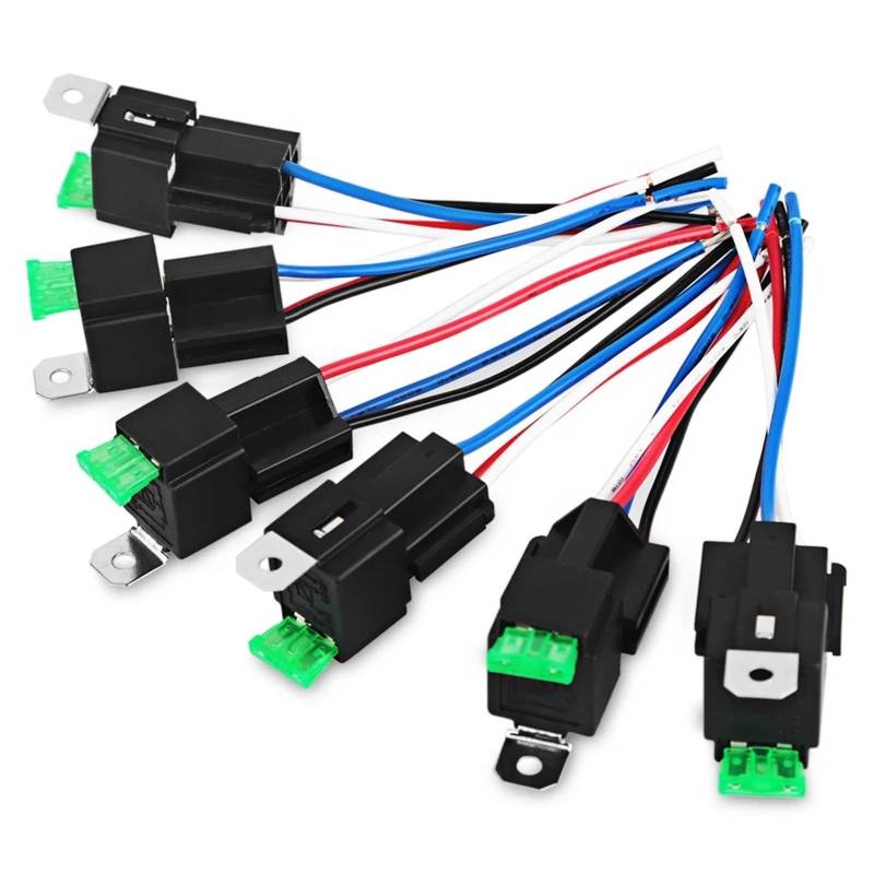 2/6PCS 12V DC SPST Automotive Auto Relais Mit Relais Sockel Relais Kit Schalter 30A 4pin Sicherung Relais Schalter Kabelbaum Set(6pcs) von BGZHTMG