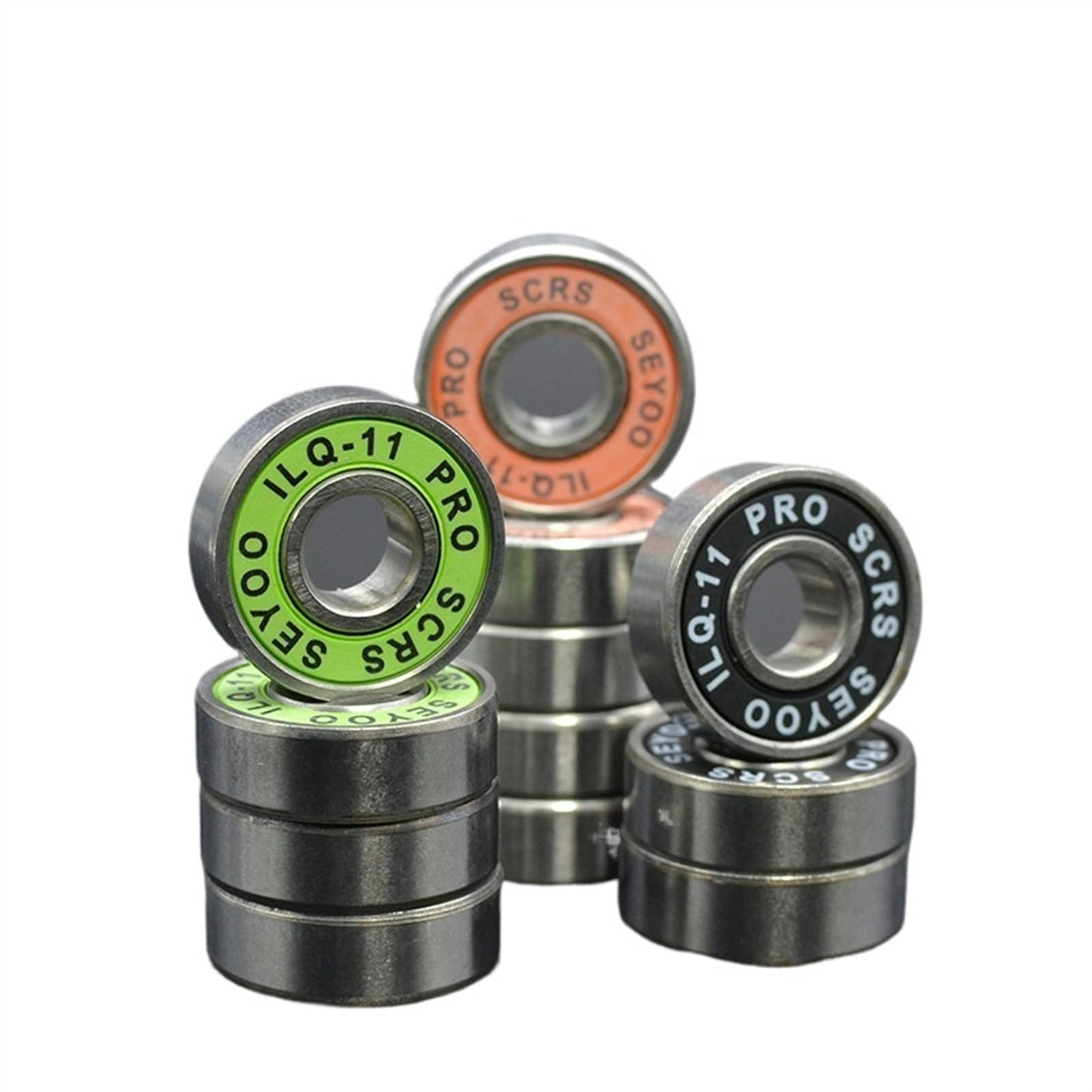 8 Stücke 608 2RS Lager ILQ-11 8x22x7 Grün Longboard Speed ​​Inline Skate Radlager Skate Scooter Glatte Skate Scooter Lager(8Pcs ILQ-11 Black) von BGZHTMG