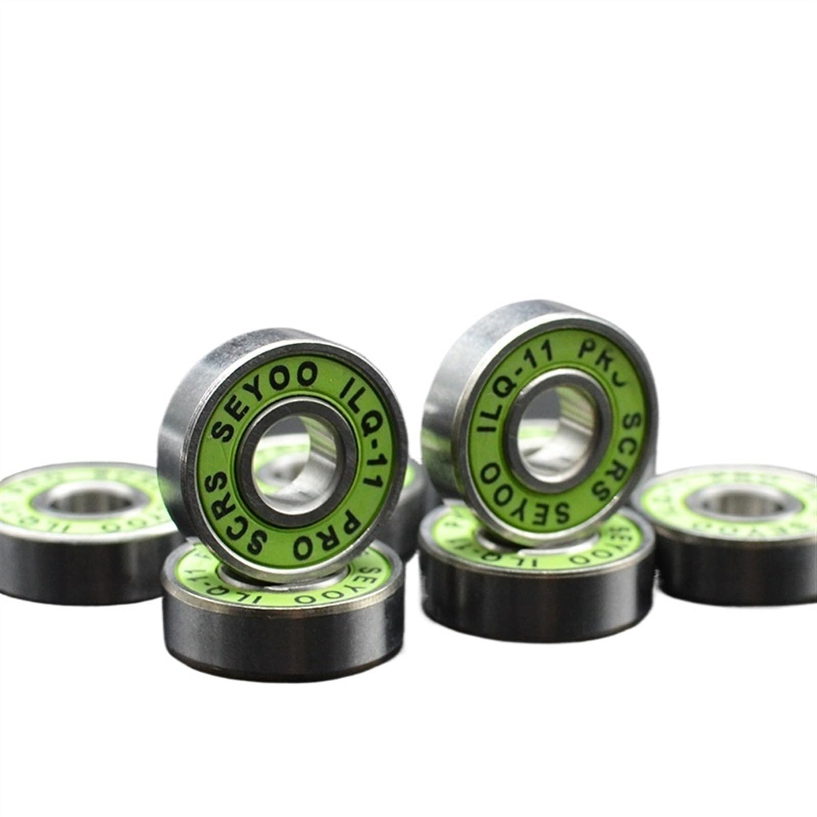 8 Stücke 608 2RS Lager ILQ-11 8x22x7 Grün Longboard Speed ​​Inline Skate Radlager Skate Scooter Glatte Skate Scooter Lager(8Pcs ILQ-11 Green) von BGZHTMG
