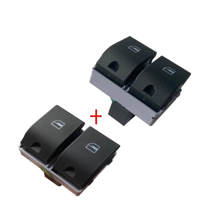 Fensterheberschalter Für VW Für Polo 4 9N Limousine Für Vento Für Golf Mk2 2001-2009 6Q0959858 1/2PCS Front Power Fenster Control Schalter Taste Schalter Fensterheber(1 Pair-2PCS) von BHGMGEBLV
