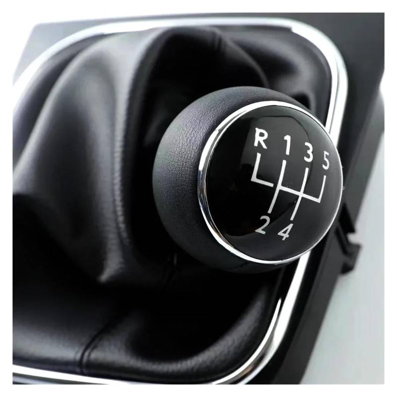 Universal Fahrzeug Schaltknauf Für VW Für Golf 5 V MK5 MK6 Für Jetta R32 2004-2014 Auto-Styling 5/6-Gang-Schalthebel Schaltknauf Mit Leder-Boot-Kragen-Etui Manuell Schaltgetriebe(Leather 5 Speed Suit) von BHGMGEBLV