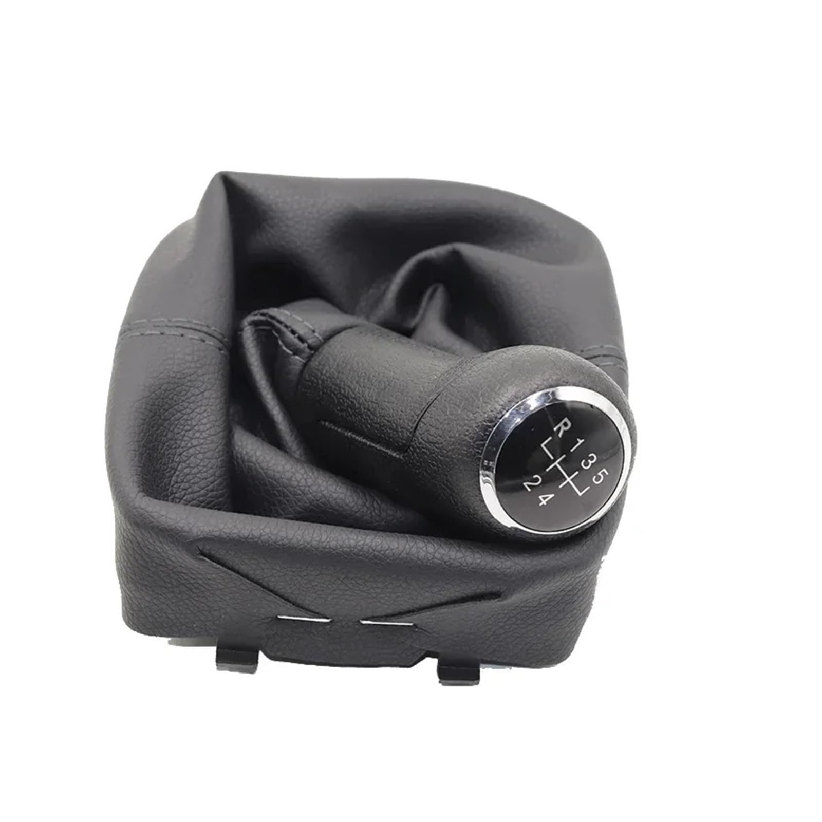 Universal Fahrzeug Schaltknauf Für VW Für Polo 9N 9N2 2002 2003 2004-2009 5-Gang-Schalthebel Aus Schwarzem Leder Mit Staubdichter Abdeckung Manuell Schaltgetriebe(Set Black) von BHGMGEBLV