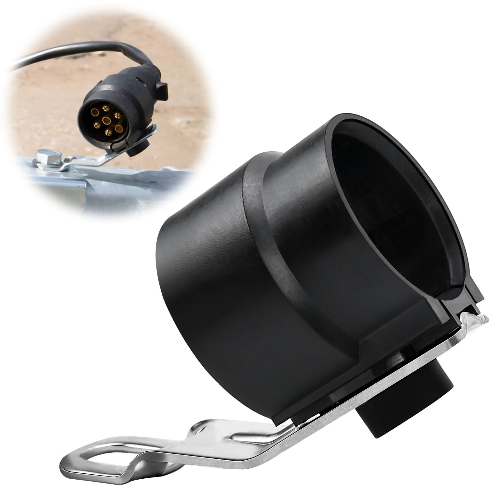 BHHTBB Anhänger Stecker Halter, Anhänger Steckerhalter Hänger Deichsel Halter für Adapter 7 auf 13 Poliger Anhängerstecker mit Metall Anbauplatte Halter, Drehbar Anhängerdeichsel Halterung BHHTBB Anhänger Stecker Halter, Anhänger Steckerhalter Hänger Deichsel Halter für Adapter 7 auf 13 Poliger Anhängerstecker mit Metall Anbauplatte Halter, Drehbar Anhängerdeichsel Halterung von BHHTBB