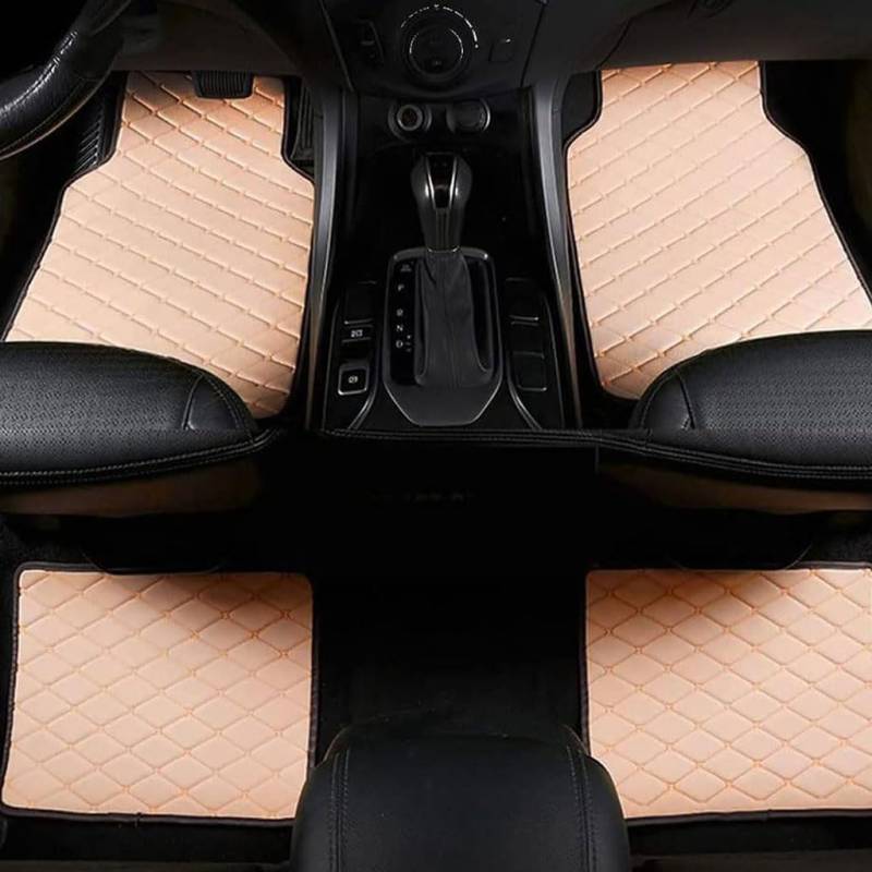 Auto Leder FußMatten für Mercedes-Benz S klass w220 1998-2005 (Long wheelbase), Allwetter Fussmatten Teppichschutzmatte Kratzfest Automatten Set,D-Beige von BHNRXQNJ
