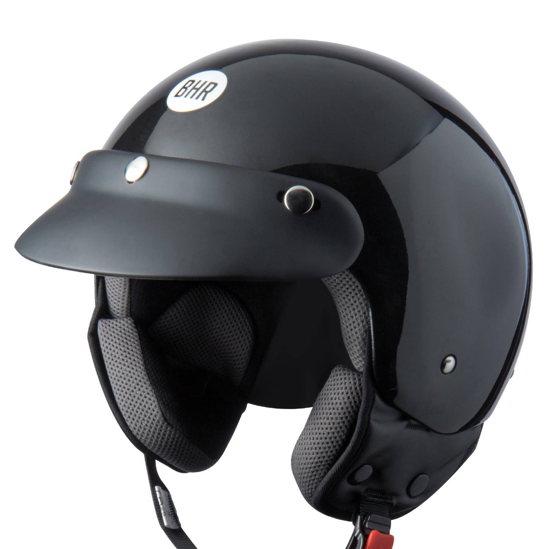 BHR Demi-Jet Helm 803 SIMPLY, Praktischer Rollerhelm mit ECE-Zulassung, Motorrad-Jet-Helm mit abnehmbarem Gesichtspolster, SCHWARZ METALLIC, L von BHR