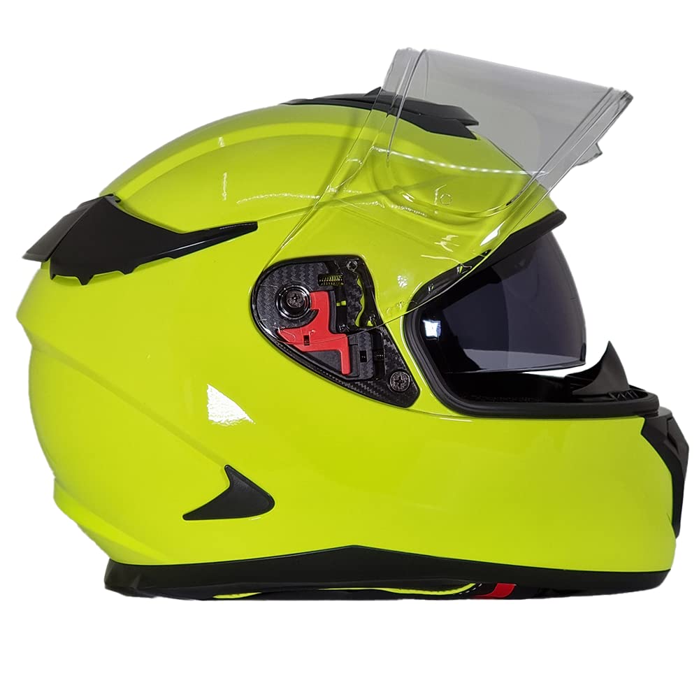 BHR Full Face Motorradhelm mit Doppelvisier 813 RACE | Full Face Motorradhelm ECE homologiert mit Sonnenblende | Mann/Frau | FLUO GELB | L BHR Full Face Motorradhelm mit Doppelvisier 813 RACE | Full Face Motorradhelm ECE homologiert mit Sonnenblende | Mann/Frau | FLUO GELB | L von BHR
