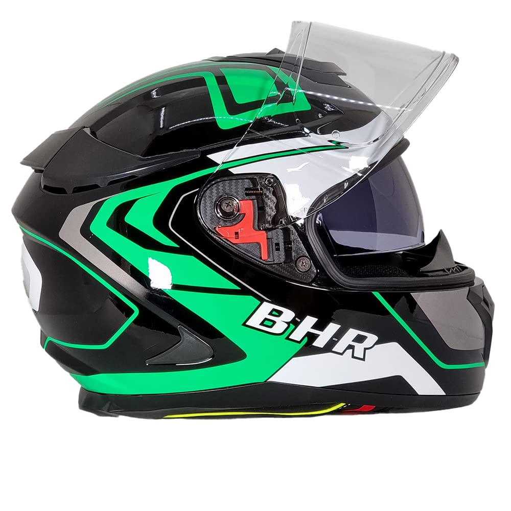 BHR Full Face Motorradhelm mit Doppelvisier 813 RACE | Full Face Motorradhelm ECE homologiert mit Sonnenblende | Mann/Frau | GREEN LINE | M BHR Full Face Motorradhelm mit Doppelvisier 813 RACE | Full Face Motorradhelm ECE homologiert mit Sonnenblende | Mann/Frau | GREEN LINE | M von BHR