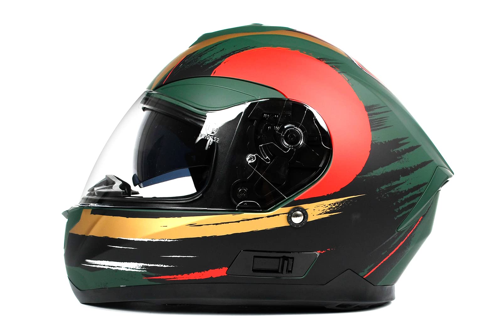BHR Full Face Motorradhelm mit Doppelvisier 814 RIDE | Full Face Motorradhelm ECE Type Approved mit kratzfestem Doppelvisier | Damen/Herren-Motorradhelm | GREEN STORM (MATT) | M von BHR