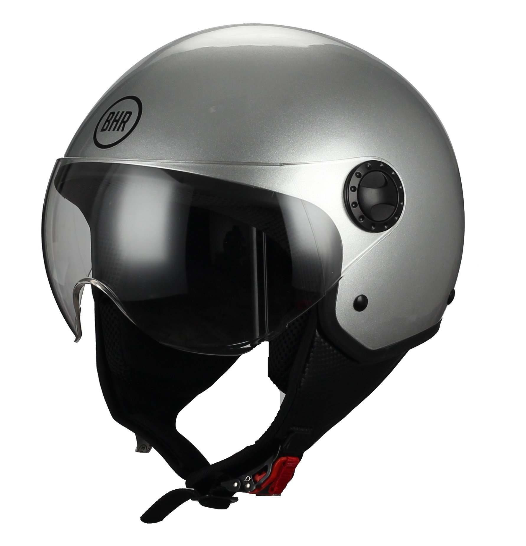 BHR Helm Demi-Jet 801 ONE| Scooter-Helm ECE-geprüft | Motorradhelm mit kratzfestem Visier |SILVER | L von BHR