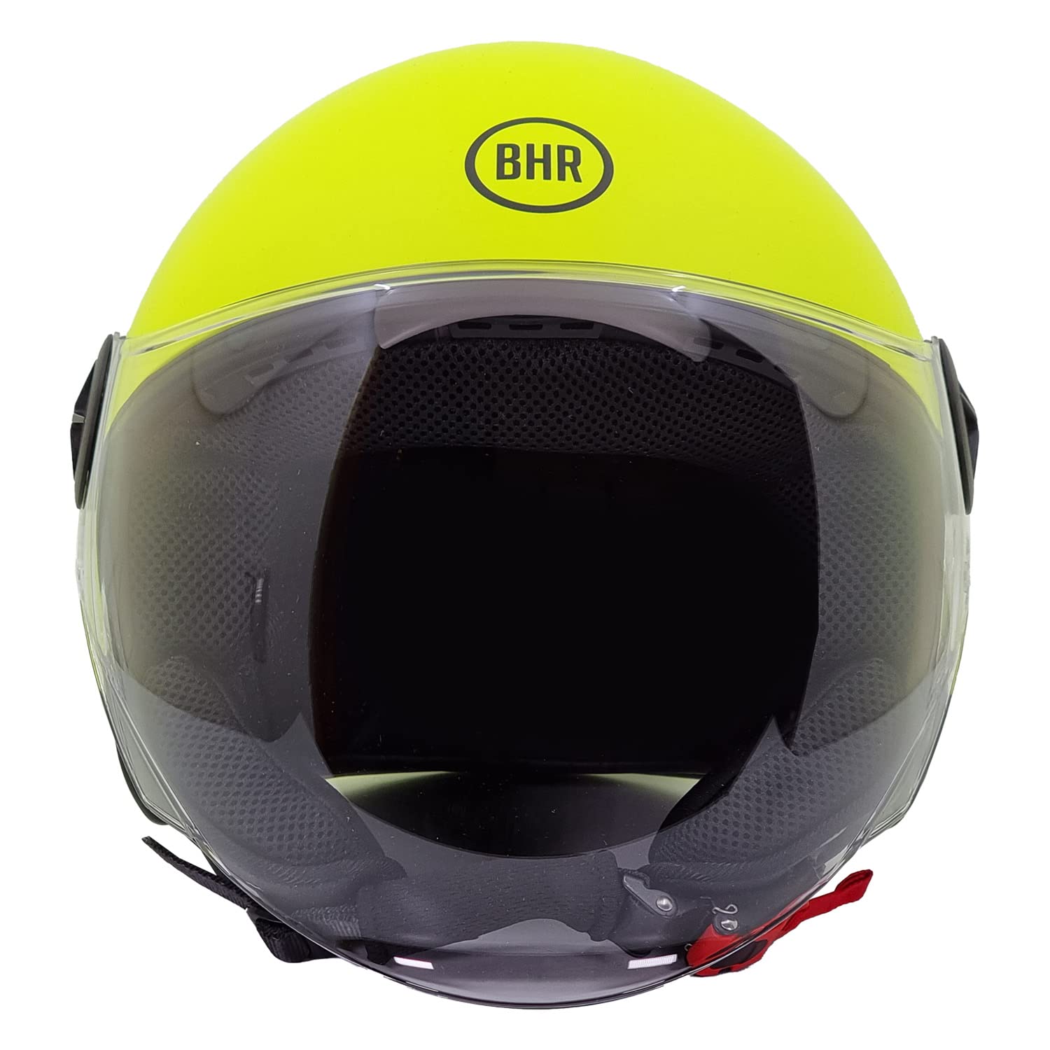BHR Helm Demi-Jet 832 MINIMAL, Scooter Helm Zulassung ECE 22.06 Leicht und kompakt, ideal für die Stadt und unter der Sitzbank, Fluo gelb (Matt), M von BHR