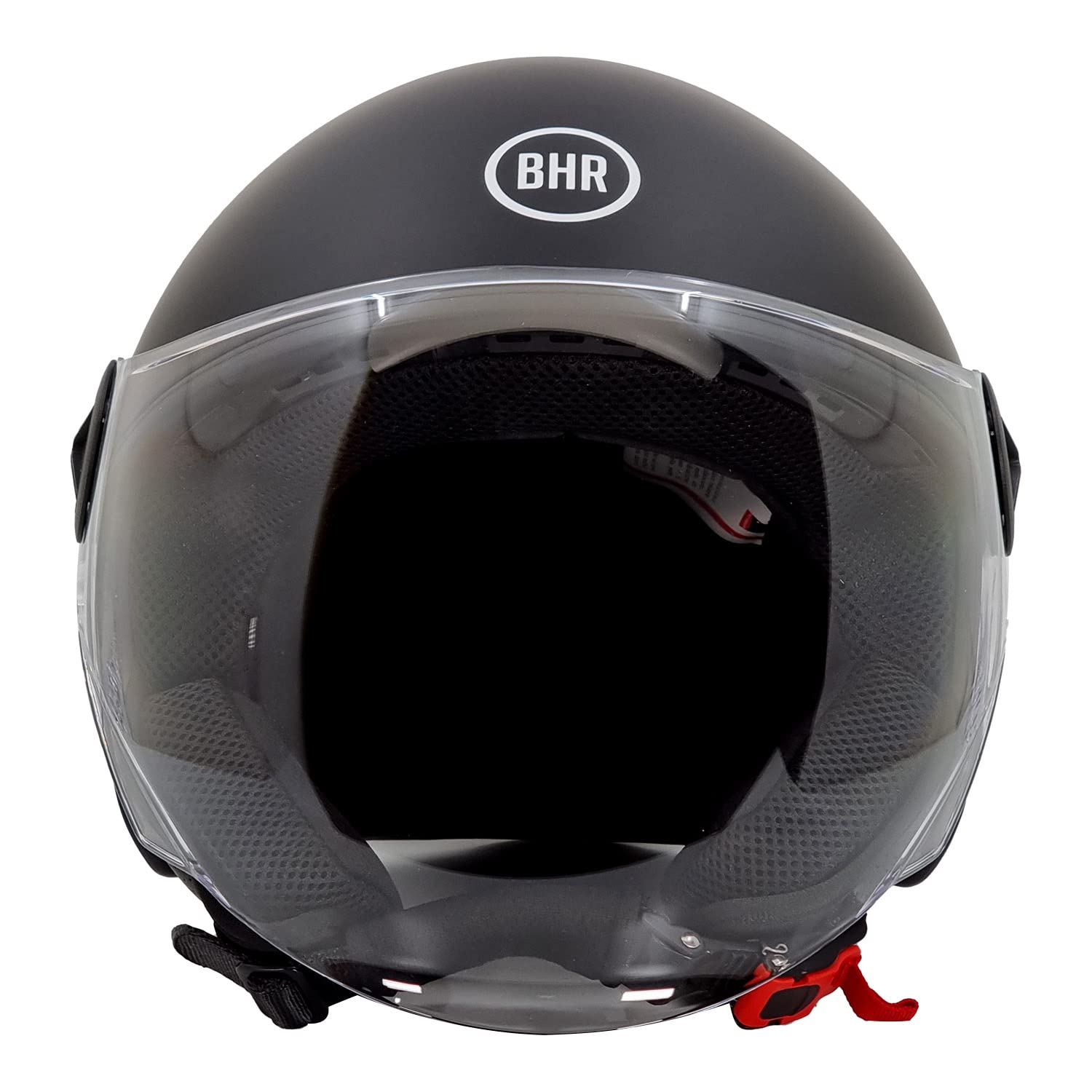 BHR Helm Demi-Jet 832 MINIMAL, Scooter Helm Zulassung ECE 22.06 Leicht und kompakt, ideal für die Stadt und unter der Sitzbank, Mattschwarz, L von BHR
