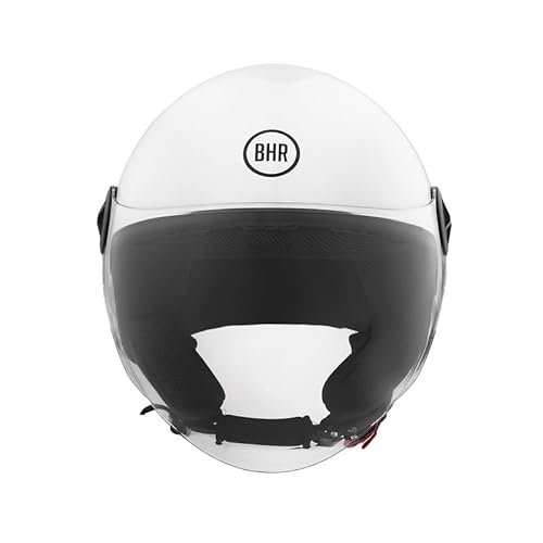 BHR Helm Demi-Jet 832 MINIMAL, Scooter Helm Zulassung ECE 22.06 Leicht und kompakt, ideal für die Stadt und unter der Sitzbank, Weiß, XL von BHR