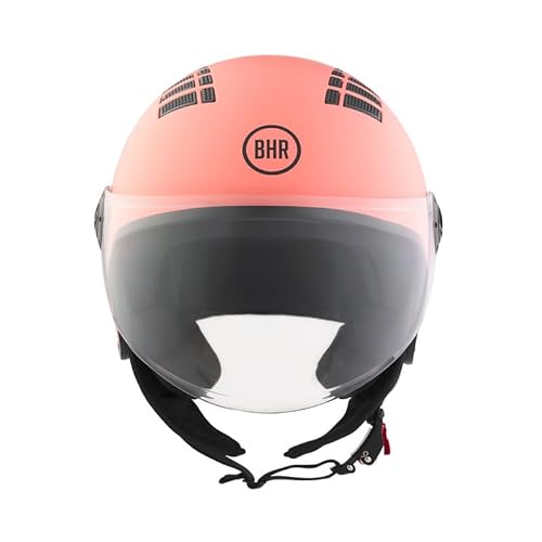 BHR Helm Demi-Jet 834 Flow - Sommer-Rollerhelm Homologiert ECE 22.06 mit 16 Belüftungslöchern - Vespa-Helm mit Kratzfestem Visier und Mikrometrischer Auslösung - Matt Koralle XS BHR Helm Demi-Jet 834 Flow - Sommer-Rollerhelm Homologiert ECE 22.06 mit 16 Belüftungslöchern - Vespa-Helm mit Kratzfestem Visier und Mikrometrischer Auslösung - Matt Koralle XS von BHR