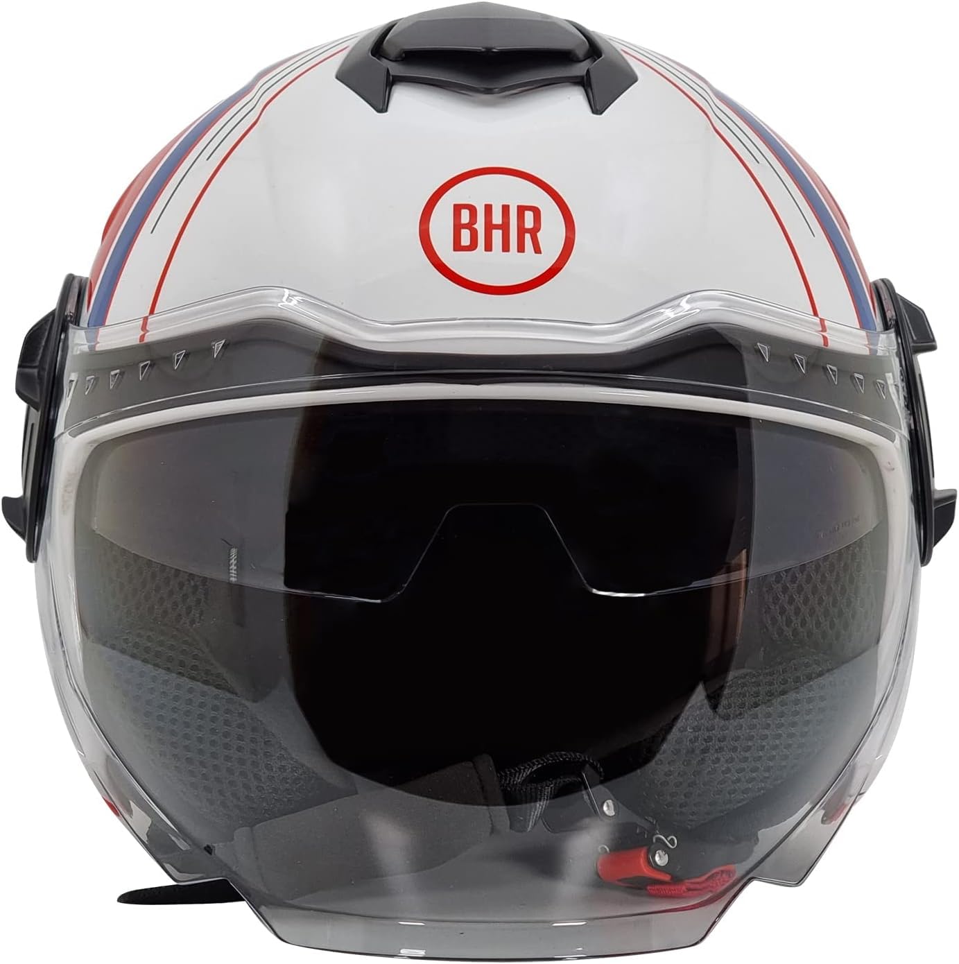 BHR Jet Helm Double Visor 830 FLASH, Scooter Helm mit ECE 22.06 Zulassung, Leichter & komfortabler Jet Helm mit innenliegender Sonnenblende, Cool White, XS von BHR
