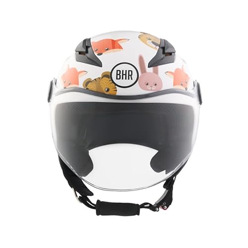 BHR Kinder-Motorradhelm Demi-Jet, 838 CHILDREN, Rollerhelm für Kinder/Kinder ECE 22.06 Typenzulassung, kratzfestes Visier und mikrometrische Auslösung, Animals, M BHR Kinder-Motorradhelm Demi-Jet, 838 CHILDREN, Rollerhelm für Kinder/Kinder ECE 22.06 Typenzulassung, kratzfestes Visier und mikrometrische Auslösung, Animals, M von BHR