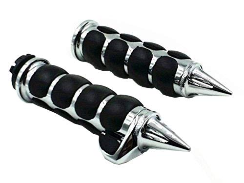 1 zoll Spike 25mm Motorrad Lenker Gas Boss Komfortable Handgriffe Für Motorrad Cruiser Chopper Benutzerdefinierte Touring (Chrom) von BHYShop