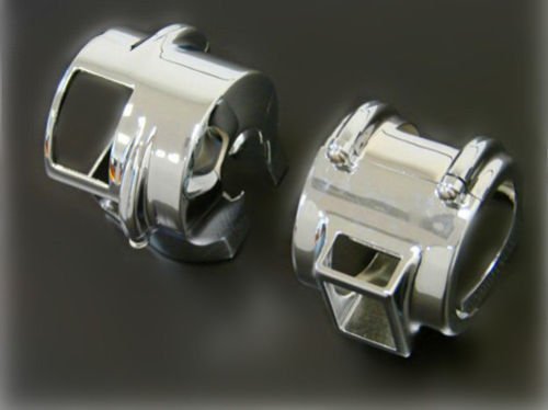 BHYShop Chrom Aluminium Cover für Shadow VT 750 600 1300 C VTX 1300 VLX Aero VT1300 - Zündschalter, Druckknopf, Silber, EIN-AUS von FangZin