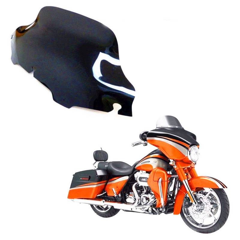 Dark Smoke 20,3cm Wave Windschutzscheibe 8 Zoll Windschutzscheibe für Harley Electra Street Glide Touring von BHYShop