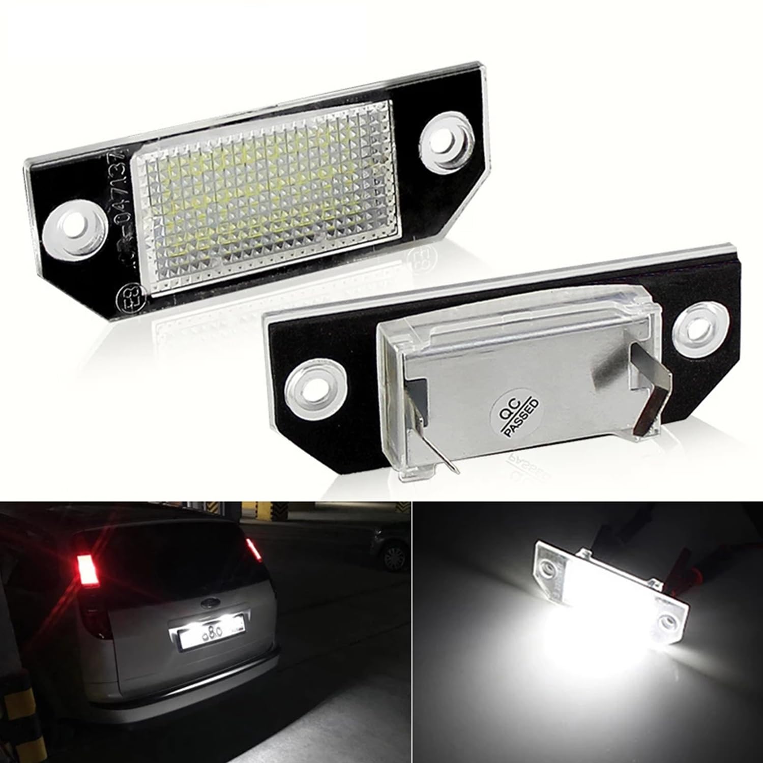 BHZNGD Kennzeichenbeleuchtung hinten, 12 V, 6500 K, Xenon-Weiß, Rücklicht, 2 Stück, fehlerfreie Kennzeichenbeleuchtung, kompatibel mit Ford Focus C-Max 2003-2007/MK2 2003-2008 BHZNGD Kennzeichenbeleuchtung hinten, 12 V, 6500 K, Xenon-Weiß, Rücklicht, 2 Stück, fehlerfreie Kennzeichenbeleuchtung, kompatibel mit Ford Focus C-Max 2003-2007/MK2 2003-2008 von BHZNGD