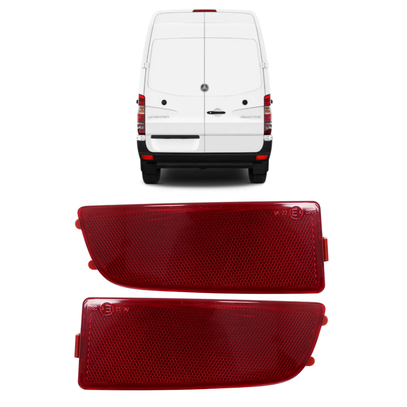 BIAREN Stoßstangen-Reflektor, links/rechts, für Mercedes Sprinter VW Crafter A9068260040 A9068260140 2E0945105A von BIAREN