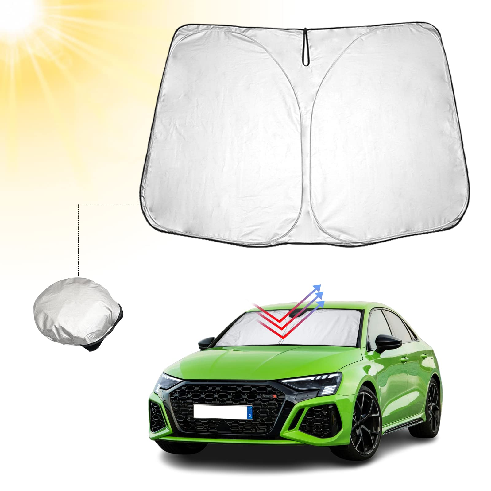 BIBIBO Audi A3 8Y Abdeckung Auto Frontscheibe kompatibel mit Audi A3 8Y 2022-2024, Auto Sonnenschutz für Frontscheibe Faltbar, Frontscheibenabdeckung gegen UV-Strahlen BIBIBO Audi A3 8Y Abdeckung Auto Frontscheibe kompatibel mit Audi A3 8Y 2022-2024, Auto Sonnenschutz für Frontscheibe Faltbar, Frontscheibenabdeckung gegen UV-Strahlen von BIBIBO