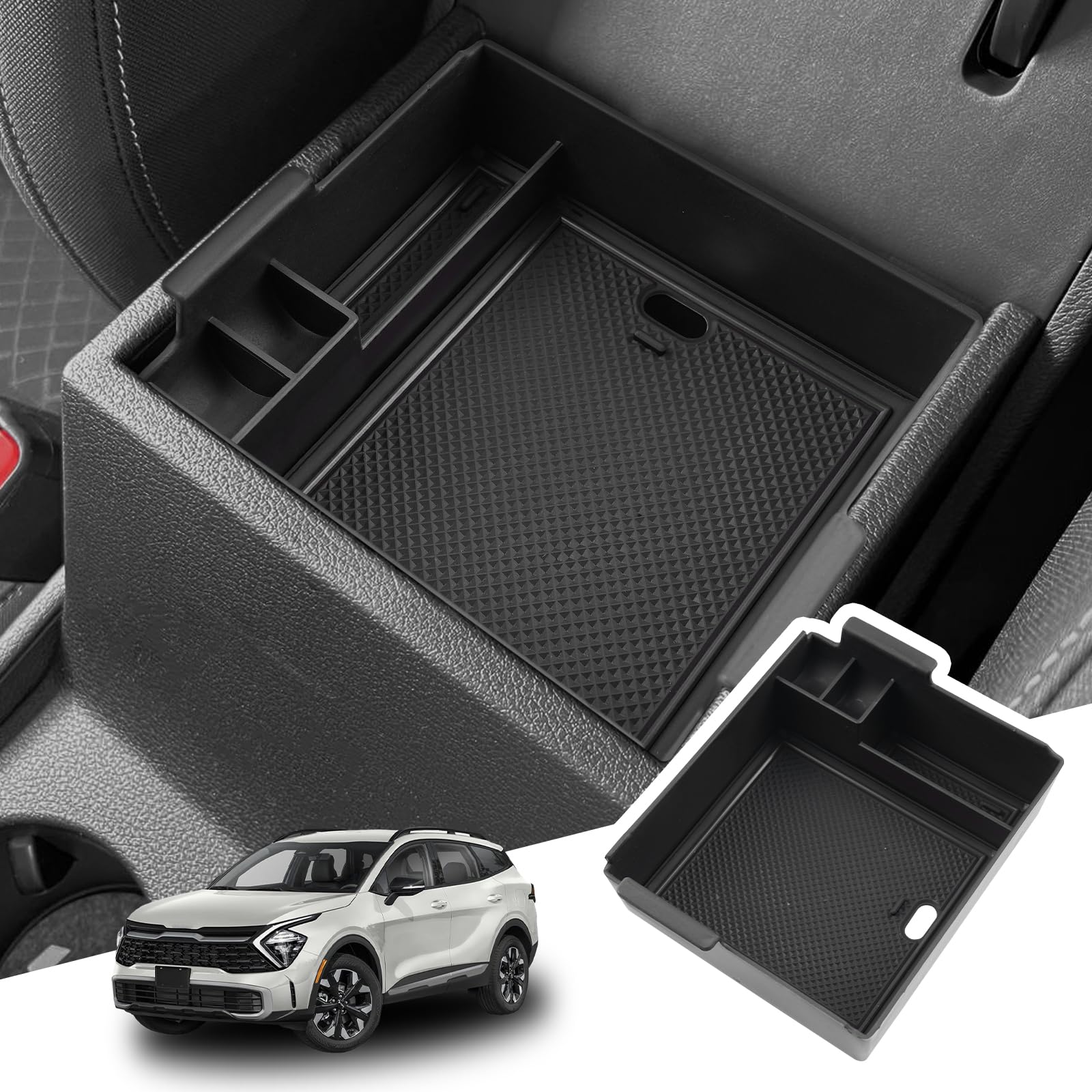 BIBIBO Aufbewahrungsbox für 2022 2023 Kia Sportage NQ5 (Schaltgetriebe), Mittelkonsole Organizer, Mittelarmlehne, Armlehnen Aufbewahrungsbox, Ablage in der Mittelkonsole, Konsole Organizer von BIBIBO