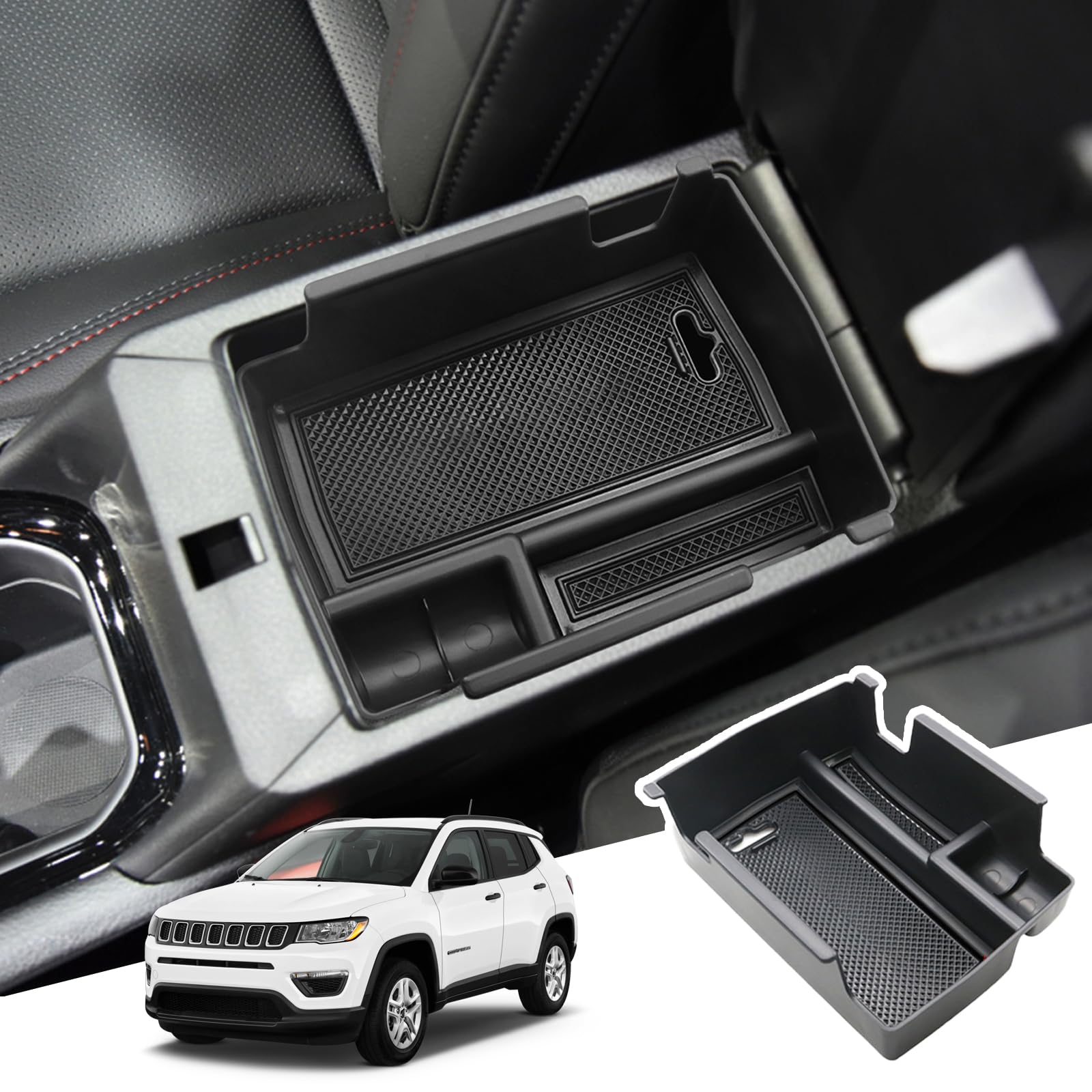 BIBIBO Aufbewahrungsbox für Jeep Compass 2021-2023, Alfa Romeo Tonale 2022 2023, Mittelkonsole Organizer mit Rutschfestermatte, Handschuhfach, Mittelarmlehne, Konsolenschalen Armlehnen BIBIBO Aufbewahrungsbox für Jeep Compass 2021-2023, Alfa Romeo Tonale 2022 2023, Mittelkonsole Organizer mit Rutschfestermatte, Handschuhfach, Mittelarmlehne, Konsolenschalen Armlehnen von BIBIBO
