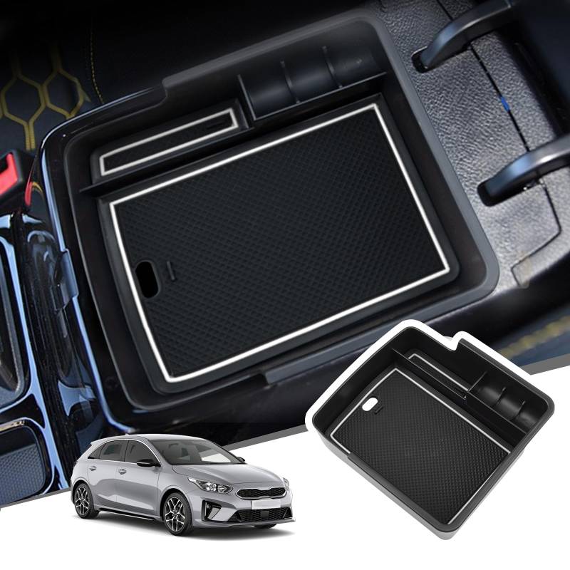 BIBIBO Aufbewahrungsbox für Kia Ceed SW GT Proceed GT 2018-2025 / XCeed GT 2019-2025, Mittelkonsole Organizer mit Rutschfestermatte, Mittelarmlehne, Konsolenschalen Armlehnen, Auto Armlehnenablage von BIBIBO