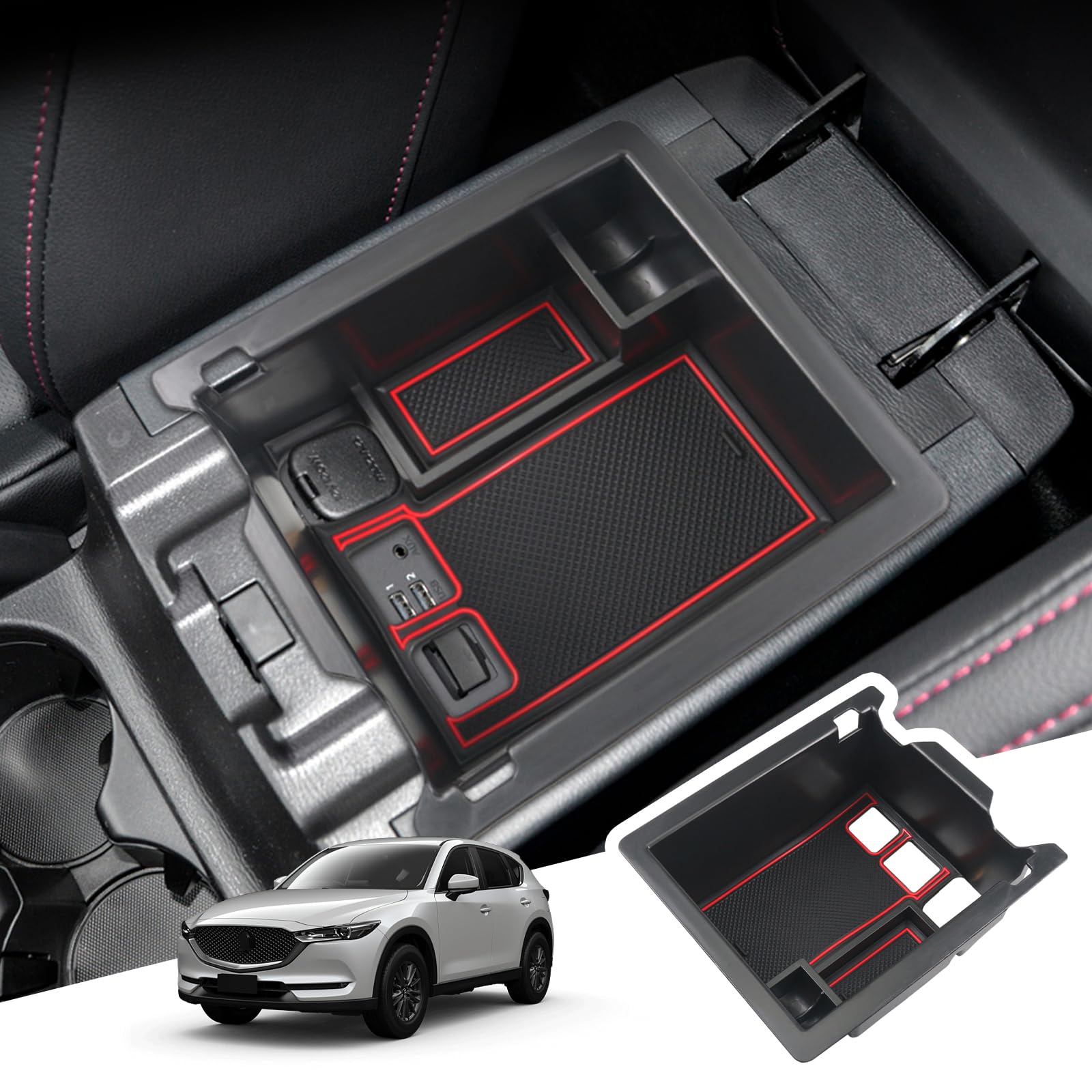 BIBIBO Aufbewahrungsbox für Mazda CX-5 2F KF SUV 2017-2022, Mittelkonsole Organizer, Mittelarmlehne, Armlehnen Aufbewahrungsbox, Ablage in der Mittelkonsole, Konsole Organizer BIBIBO Aufbewahrungsbox für Mazda CX-5 2F KF SUV 2017-2022, Mittelkonsole Organizer, Mittelarmlehne, Armlehnen Aufbewahrungsbox, Ablage in der Mittelkonsole, Konsole Organizer von BIBIBO