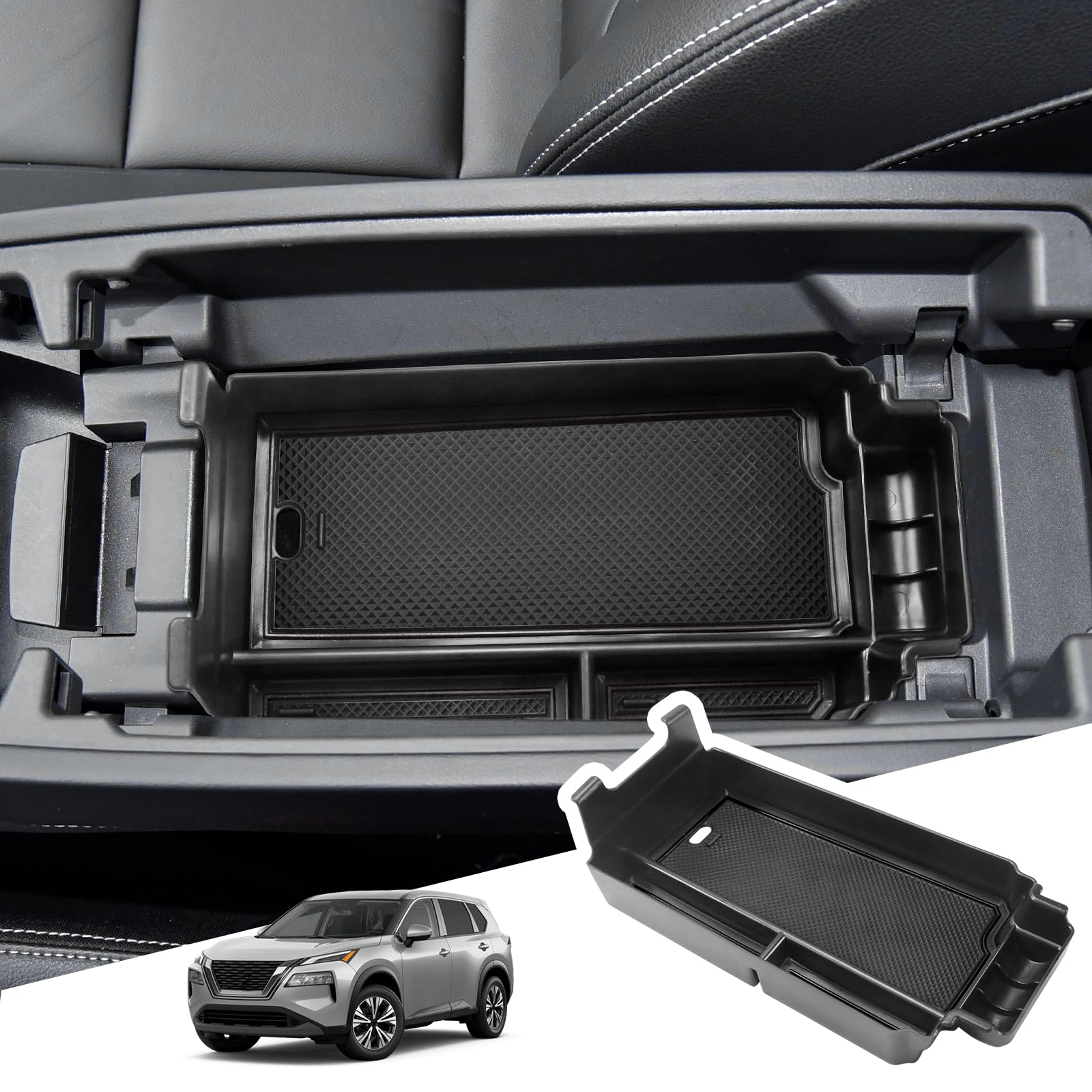 BIBIBO Aufbewahrungsbox für N*issan X-Trail T33 2022 2023, Mittelkonsole Organizer mit Rutschfestermatte, Handschuhfach, Mittelarmlehne, Konsolenschalen Armlehnen, Auto Armlehnenablage Zubehör BIBIBO Aufbewahrungsbox für N*issan X-Trail T33 2022 2023, Mittelkonsole Organizer mit Rutschfestermatte, Handschuhfach, Mittelarmlehne, Konsolenschalen Armlehnen, Auto Armlehnenablage Zubehör von BIBIBO