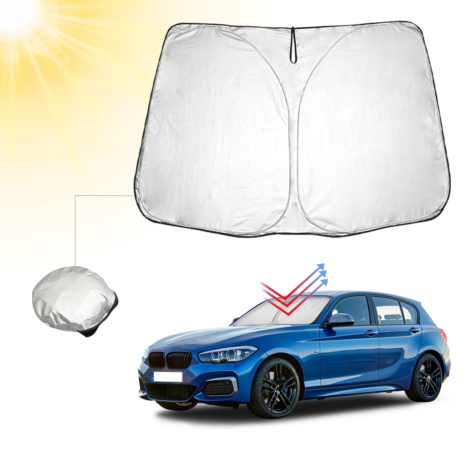 BIBIBO BMW F20 / F21 / F40 / F44 Frontscheibenabdeckung, Auto Abdeckung kompatibel mit BMW Serie 1 F20 F40 / Serie 2 F22 F44 2012-2024, Auto Sonnenschutz für Frontscheibe Faltbar, gegen UV-Strahlen BIBIBO BMW F20 / F21 / F40 / F44 Frontscheibenabdeckung, Auto Abdeckung kompatibel mit BMW Serie 1 F20 F40 / Serie 2 F22 F44 2012-2024, Auto Sonnenschutz für Frontscheibe Faltbar, gegen UV-Strahlen von BIBIBO