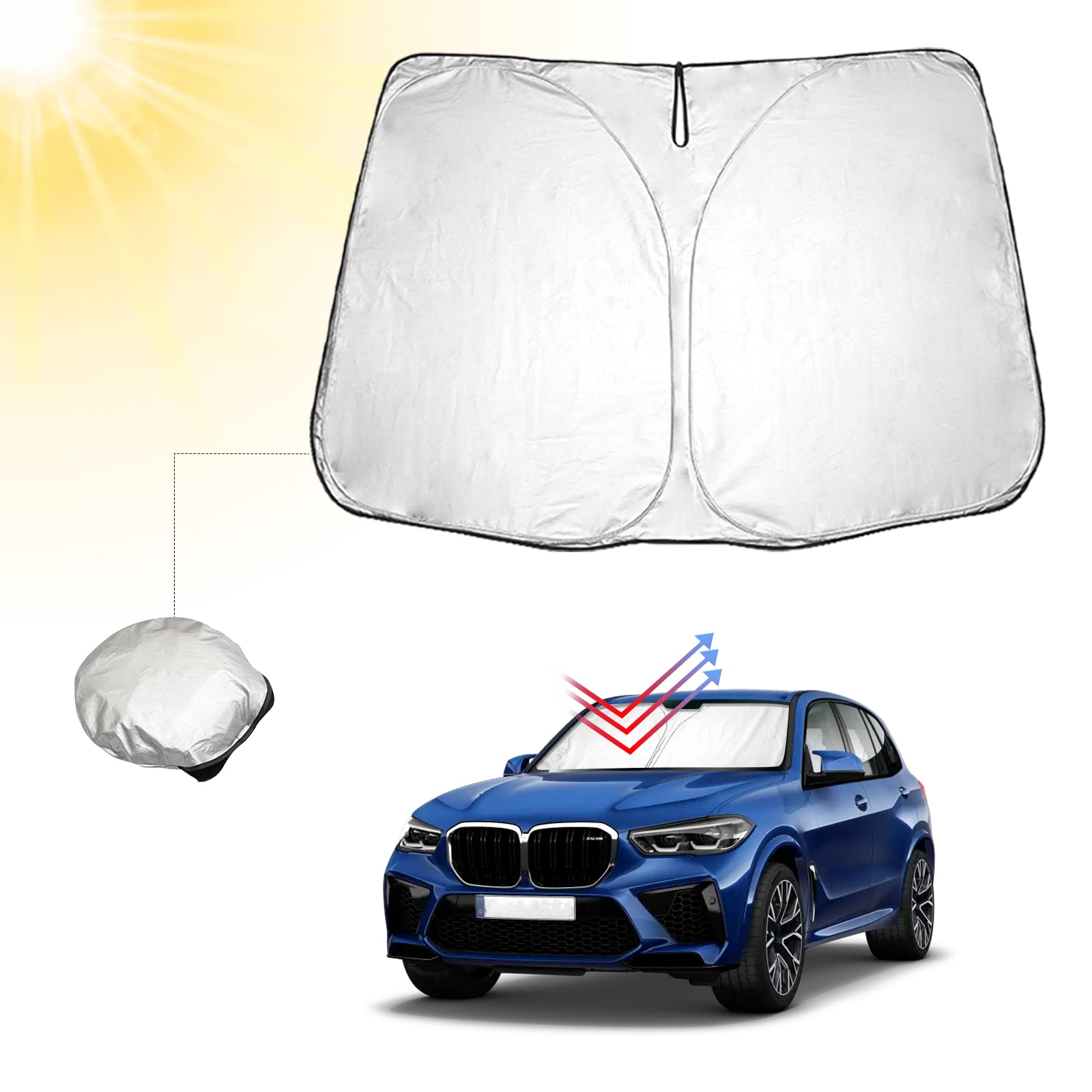 BIBIBO BMW X5 G05 Sonnenschutz Frontscheibe Auto mit BMW X5 G05 2019-2023, Auto Sonnenschutz Zertifizierte Qualität Frontscheibenabdeckung Faltbar mit UV-Schutz BIBIBO BMW X5 G05 Sonnenschutz Frontscheibe Auto mit BMW X5 G05 2019-2023, Auto Sonnenschutz Zertifizierte Qualität Frontscheibenabdeckung Faltbar mit UV-Schutz von BIBIBO