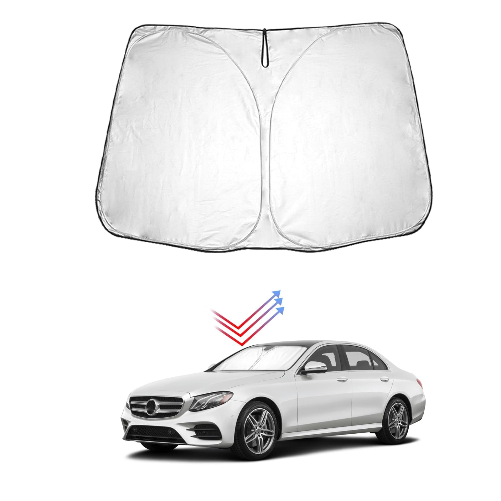 BIBIBO Benz W213 Frontscheibenabdeckung Kompatibel mit Mercedes Benz E-Klasse W213 CLS C257 2016-2024, Sonnenschutz Auto Frontscheibe Faltbar, Hitzeschutz Auto gegen UV-Strahlen BIBIBO Benz W213 Frontscheibenabdeckung Kompatibel mit Mercedes Benz E-Klasse W213 CLS C257 2016-2024, Sonnenschutz Auto Frontscheibe Faltbar, Hitzeschutz Auto gegen UV-Strahlen von BIBIBO