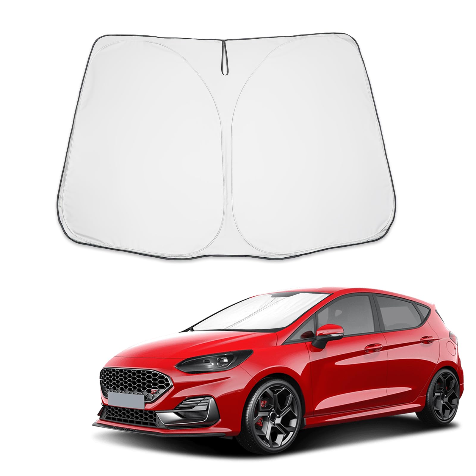 BIBIBO Frontscheibenabdeckung Kompatibel mit Ford Fiesta ST MK8 2017-2024, Faltbarer Auto-Sonnenschutz, UV-Schutz, Hitzeschutz, Sonnenblende für Frontscheibe BIBIBO Frontscheibenabdeckung Kompatibel mit Ford Fiesta ST MK8 2017-2024, Faltbarer Auto-Sonnenschutz, UV-Schutz, Hitzeschutz, Sonnenblende für Frontscheibe von BIBIBO
