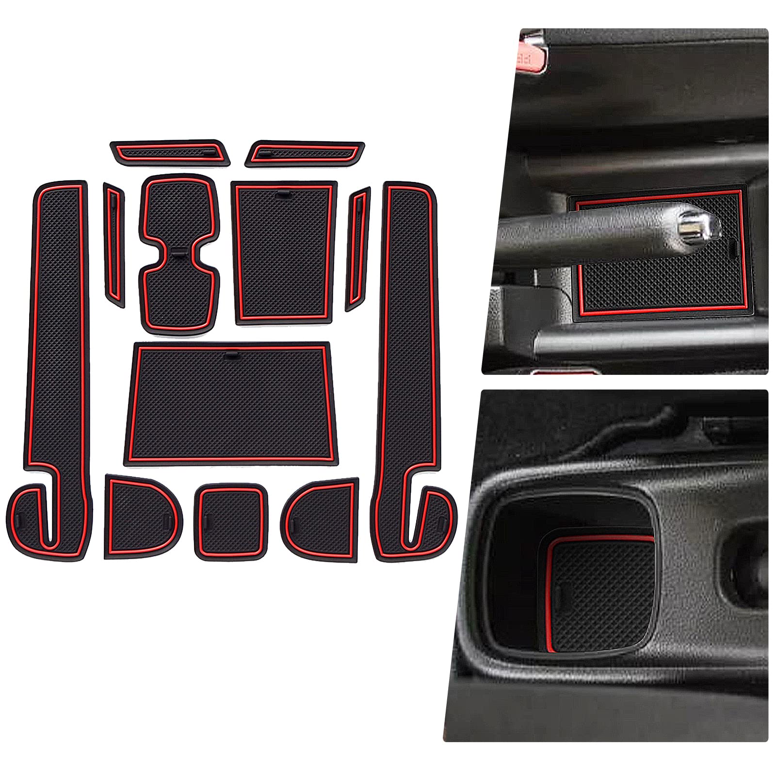 BIBIBO rutschfeste Gummimatten kompatibel mit Suzuki Swift Sport/Hybrid 2017-2023, Antirutschmatten Armlehne Anti-Rutsch-Matten für Getränkehalter, Auto Innendekoration, 12 Stück von BIBIBO
