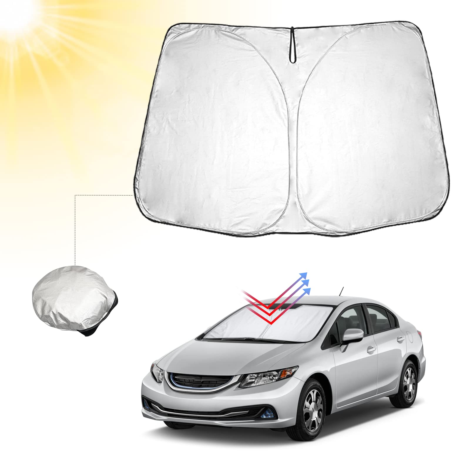 BIBIBO H-onda Civic 10 Frontscheibenabdeckung Kompatibel mit H-onda Civic 10 2015-2021, Sonnenschutz Auto Frontscheibe Faltbar, Hitzeschutz Auto gegen UV-Strahlen BIBIBO H-onda Civic 10 Frontscheibenabdeckung Kompatibel mit H-onda Civic 10 2015-2021, Sonnenschutz Auto Frontscheibe Faltbar, Hitzeschutz Auto gegen UV-Strahlen von BIBIBO