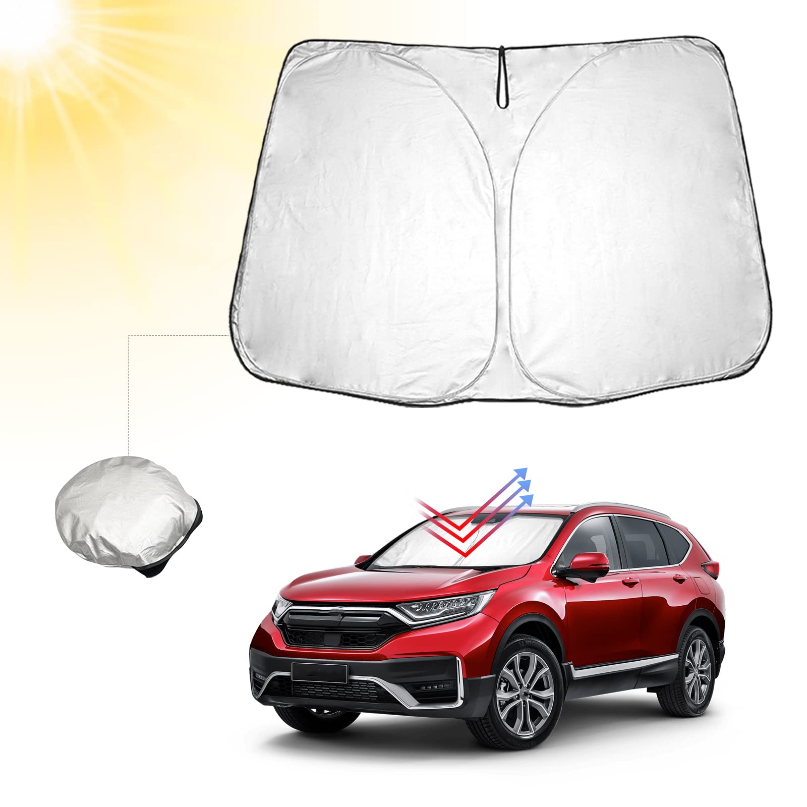 BIBIBO Honda CRV 5 Frontscheibenabdeckung Kompatibel mit Honda CR-V CRV 5 2018-2022, Sonnenschutz Auto Frontscheibe Faltbar, Hitzeschutz Auto gegen UV-Strahlen BIBIBO Honda CRV 5 Frontscheibenabdeckung Kompatibel mit Honda CR-V CRV 5 2018-2022, Sonnenschutz Auto Frontscheibe Faltbar, Hitzeschutz Auto gegen UV-Strahlen von BIBIBO