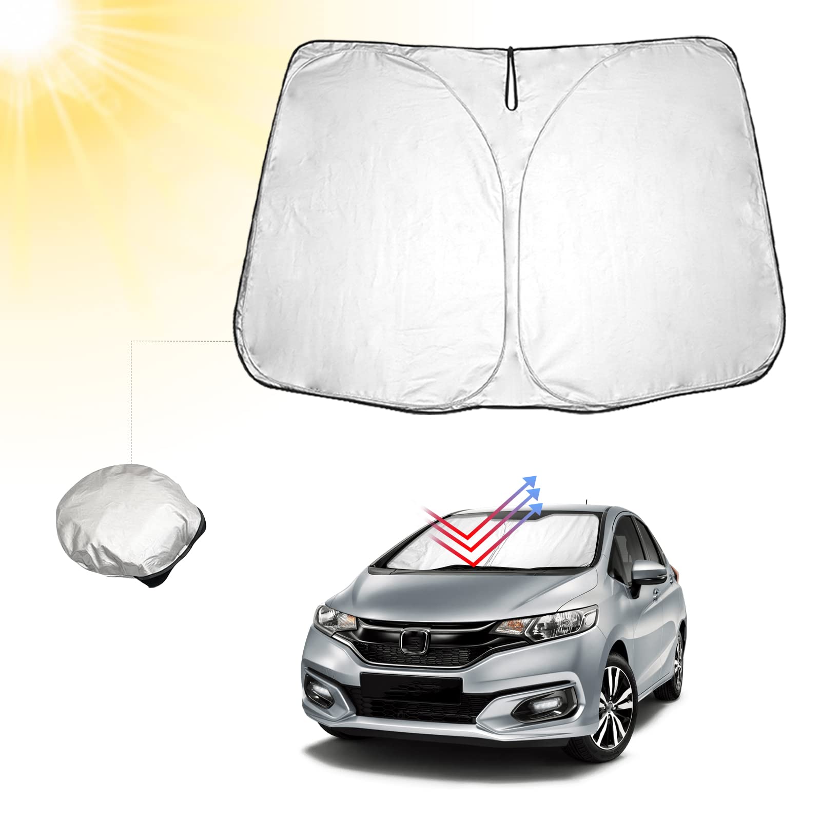 BIBIBO Honda Jazz GK Abdeckung Auto Frontscheibe kompatibel mit Honda Jazz GK 2015-2020, Auto Sonnenschutz für Frontscheibe Faltbar, Frontscheibenabdeckung gegen UV-Strahlen BIBIBO Honda Jazz GK Abdeckung Auto Frontscheibe kompatibel mit Honda Jazz GK 2015-2020, Auto Sonnenschutz für Frontscheibe Faltbar, Frontscheibenabdeckung gegen UV-Strahlen von BIBIBO