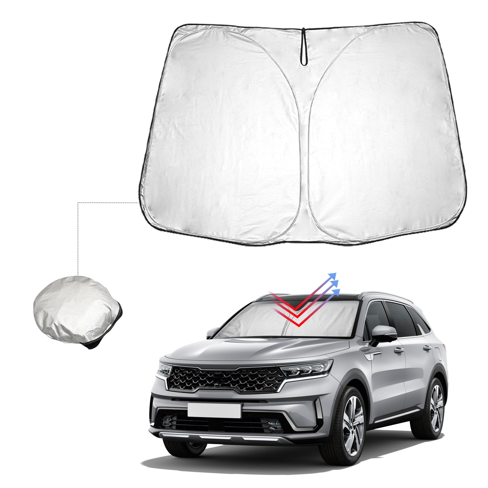 BIBIBO Kia Sorento MQ4 Frontscheibenabdeckung Kompatibel mit Kia Sorento MQ4 2020-2024, Sonnenschutz Auto Frontscheibe Faltbar, Hitzeschutz Auto gegen UV-Strahlen BIBIBO Kia Sorento MQ4 Frontscheibenabdeckung Kompatibel mit Kia Sorento MQ4 2020-2024, Sonnenschutz Auto Frontscheibe Faltbar, Hitzeschutz Auto gegen UV-Strahlen von BIBIBO